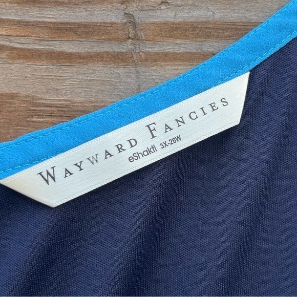 WAYWARD FANCIES eShakti Ombre Print Crepe Pleated Empire Maxi Dress 3X - Picture 5 of 8